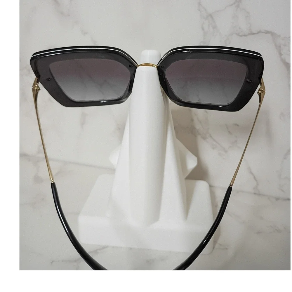 DOLCE & GABBANA Black w/ Burgundy & White Stripes Women's Sunglasses - NWT
